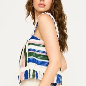 MONACO CROCHET TANK IN CARNIVAL STRIPE